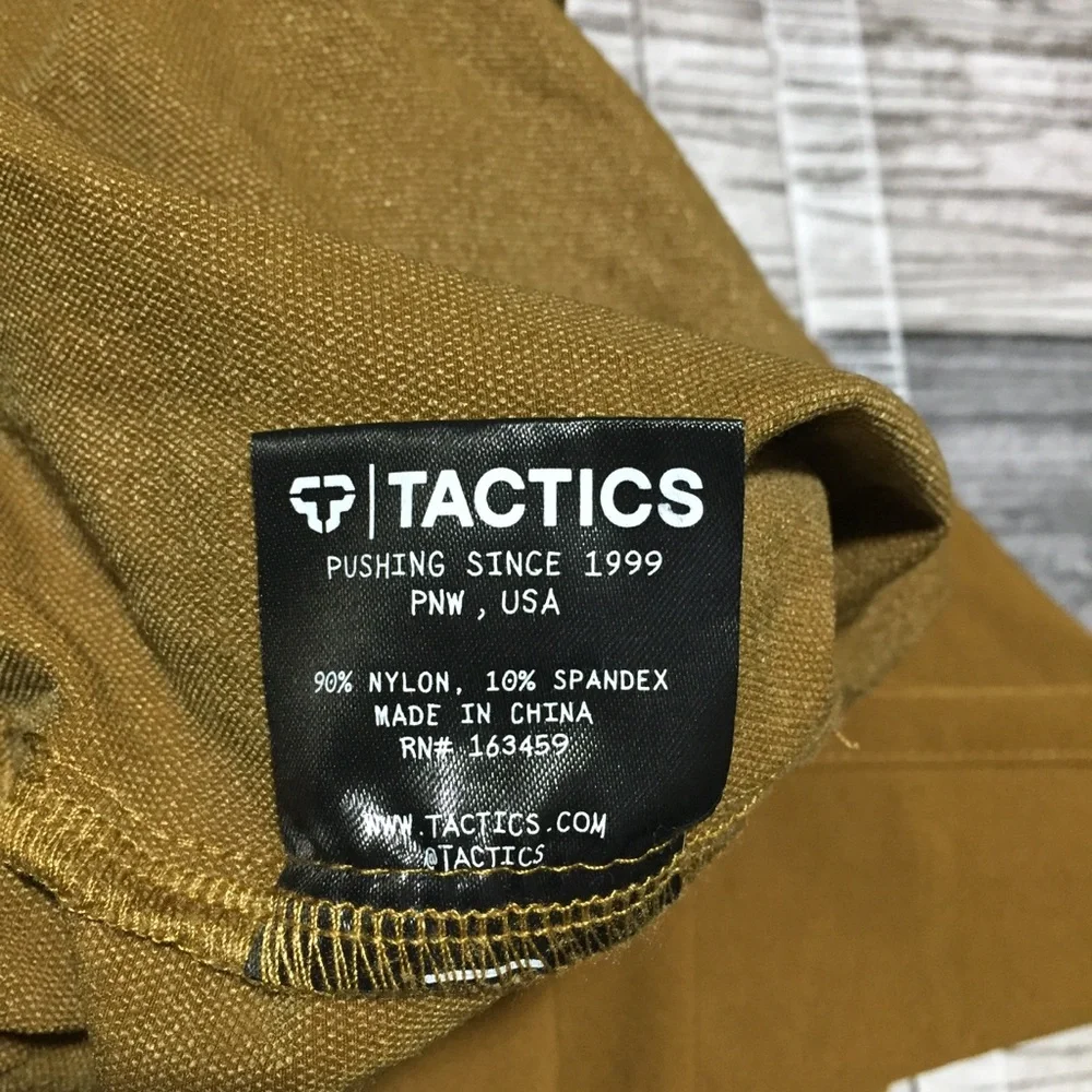 Tactics Skate Apparel Tech Shorts Men’s L Brown Orange Stretch (Inseam 8)